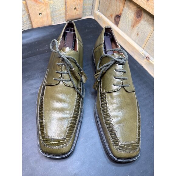 Giorgio Brutini Private Collection Leather Dress Shoes Olive Lizard Size 8.5 main image 8